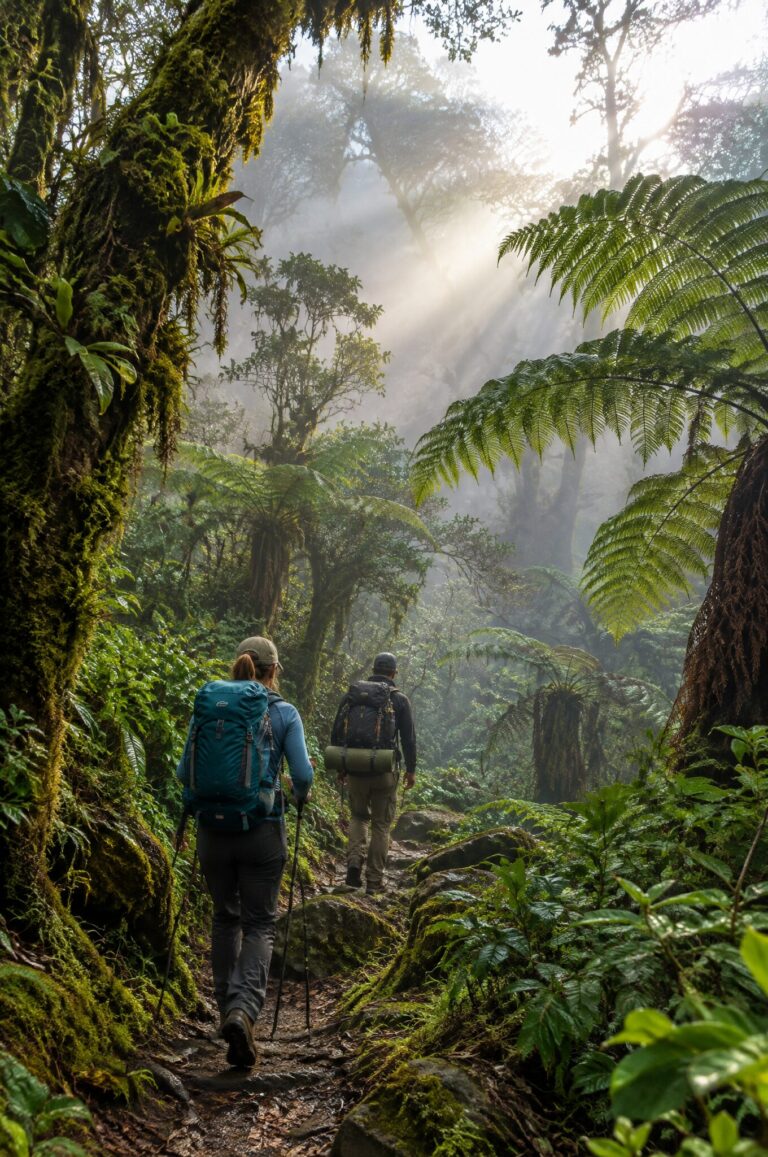 Wandernde im Nebelwald von Celaque