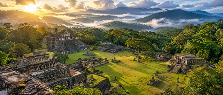 Maya-Ruinen von Copán im Morgenlicht