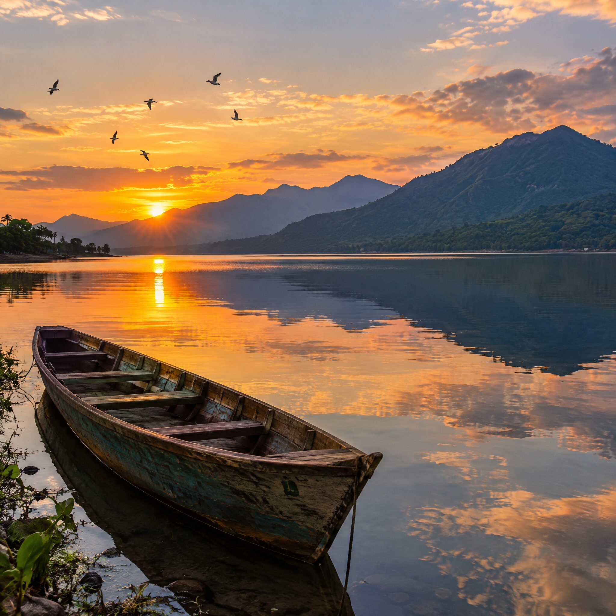 Lago de Yojoa bei Sonnenuntergang