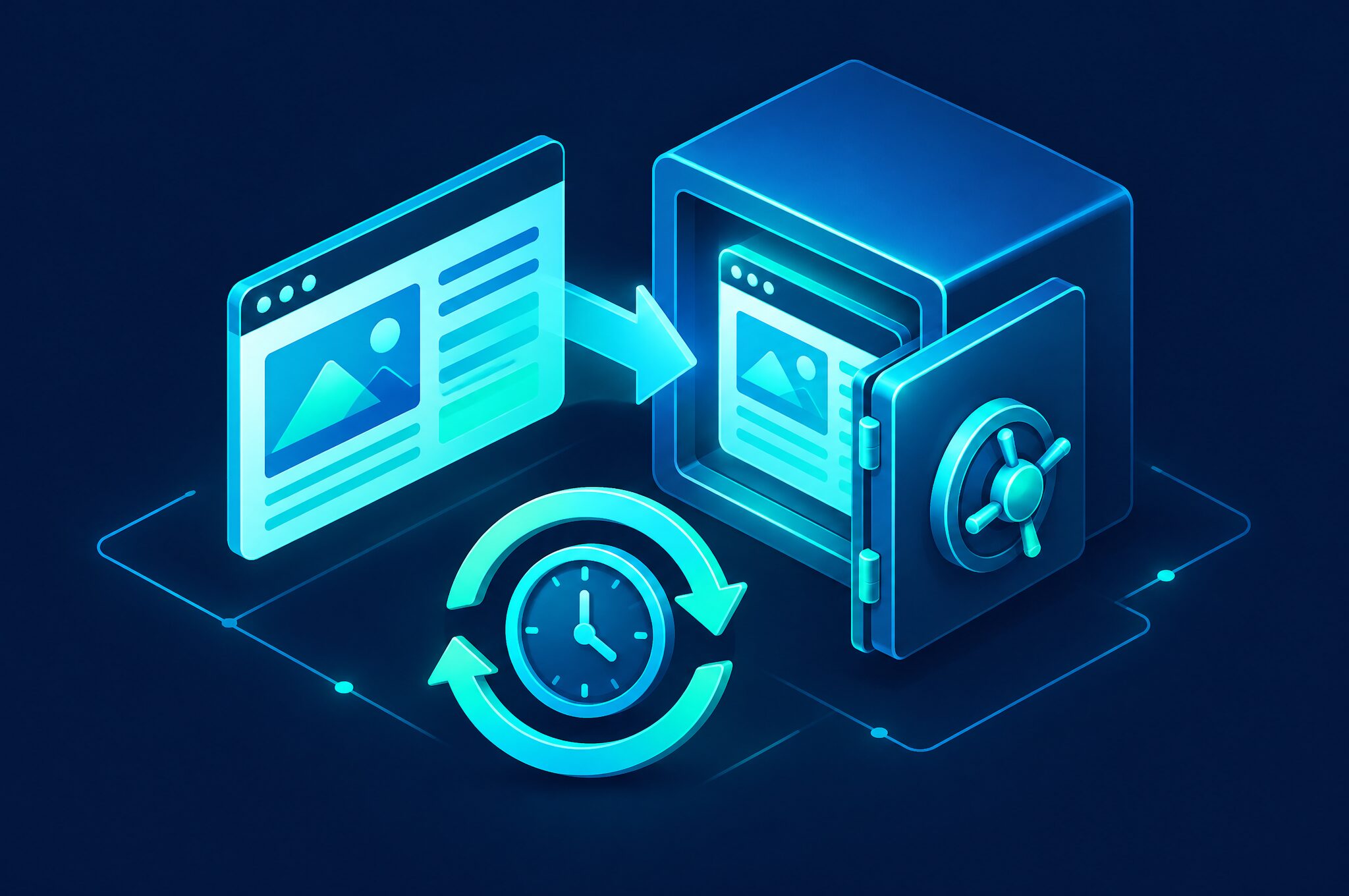 Illustration: Website-Sicherung in einem Tresor